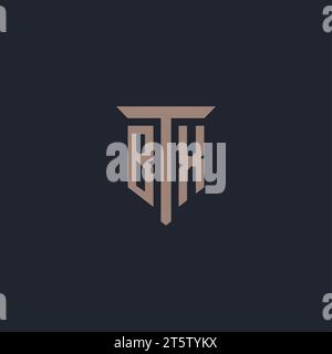 BX initial logo monogram with pillar icon design vector Stock Vector