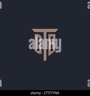 DB initial logo monogram with pillar icon design vector Stock Vector