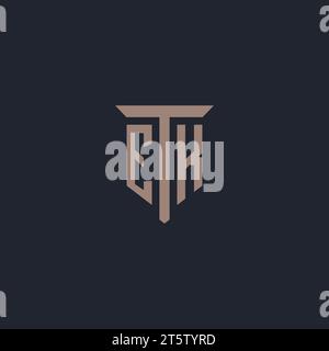 EK initial logo monogram with pillar icon design vector Stock Vector