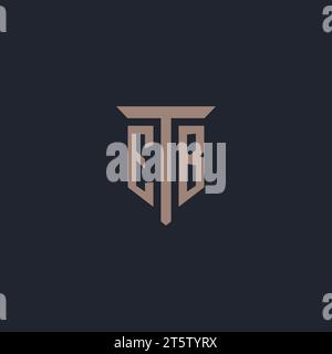 EB initial logo monogram with pillar icon design vector Stock Vector