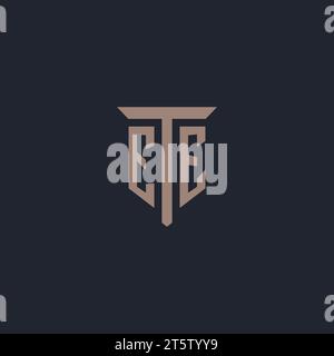 EE initial logo monogram with pillar icon design vector Stock Vector