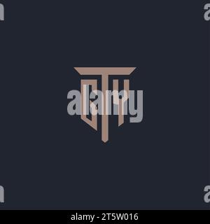 GY initial logo monogram with pillar icon design vector Stock Vector