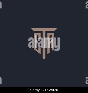 EA initial logo monogram with pillar icon design vector Stock Vector