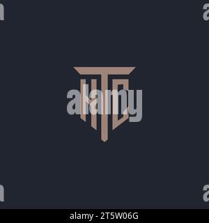 HC initial logo monogram with pillar icon design vector Stock Vector