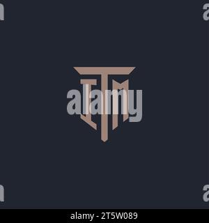 IM initial logo monogram with pillar icon design vector Stock Vector