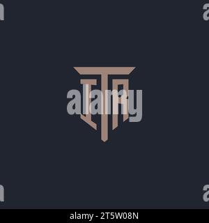 IR initial logo monogram with pillar icon design vector Stock Vector