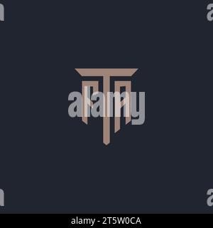 FA initial logo monogram with pillar icon design vector Stock Vector