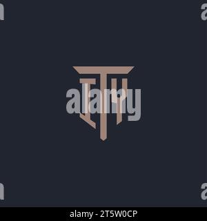 IY initial logo monogram with pillar icon design vector Stock Vector