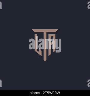 LA initial logo monogram with pillar icon design vector Stock Vector