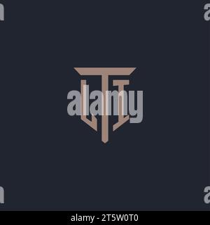 LI initial logo monogram with pillar icon design vector Stock Vector