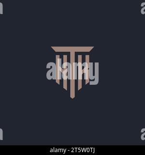 HK initial logo monogram with pillar icon design vector Stock Vector