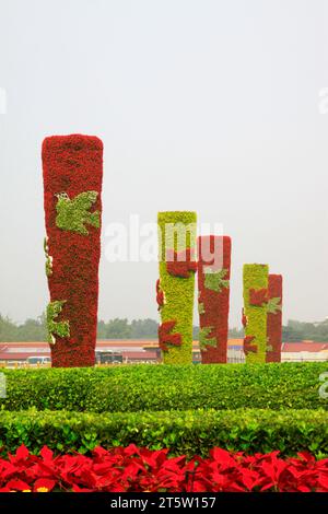 Beijing Tiananmen Square Flower totem pole Stock Photo