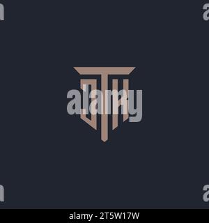JK initial logo monogram with pillar icon design vector Stock Vector