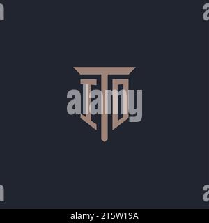 IO initial monogram logo design with pentagon shape style design ideas ...