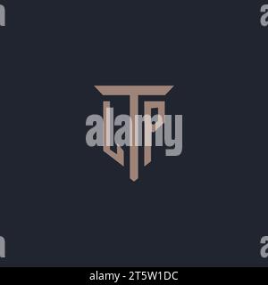 LP initial logo monogram with pillar icon design vector Stock Vector