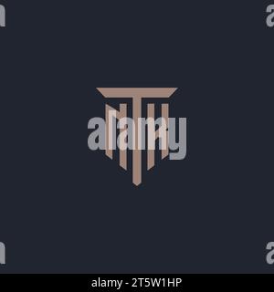 NK initial logo monogram with pillar icon design vector Stock Vector