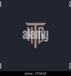 KG initial logo monogram with pillar icon design vector Stock Vector