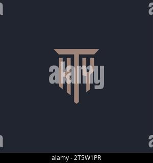 KY initial logo monogram with pillar icon design vector Stock Vector