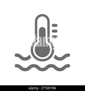 Water temperature vector icon. Thermometer scale for pools, kettle or sea water. Stock Vector