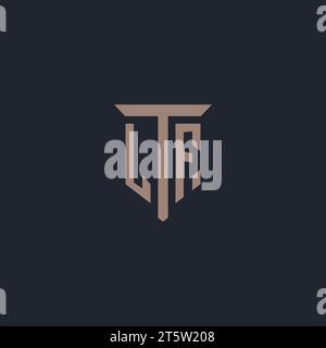 LF initial logo monogram with pillar icon design vector Stock Vector