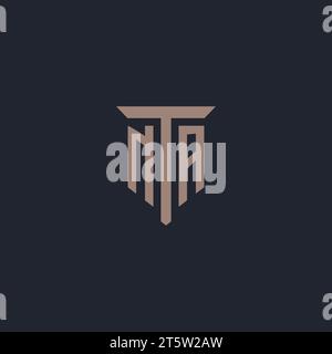 NA initial logo monogram with pillar icon design vector Stock Vector