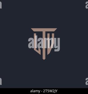 LV initial logo monogram with pillar icon design vector Stock Vector