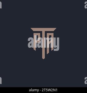 PA initial logo monogram with pillar icon design vector Stock Vector