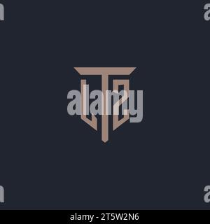 LZ initial logo monogram with pillar icon design vector Stock Vector