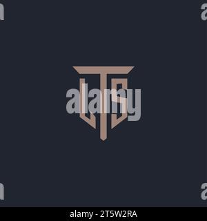 LS initial logo monogram with pillar icon design vector Stock Vector