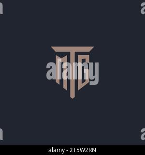 MG initial logo monogram with pillar icon design vector Stock Vector