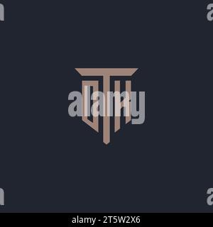 OK initial logo monogram with pillar icon design vector Stock Vector