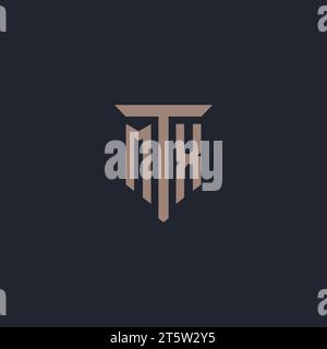 MX initial logo monogram with pillar icon design vector Stock Vector