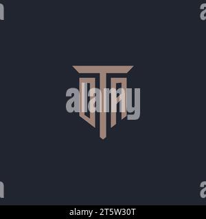 OA initial logo monogram with pillar icon design vector Stock Vector