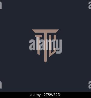 TL initial logo monogram with pillar icon design vector Stock Vector