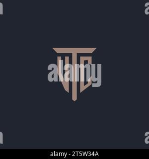 VC initial logo monogram with pillar icon design vector Stock Vector