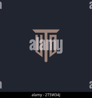 UO monogram initials logo design with shield icon template Stock Vector ...