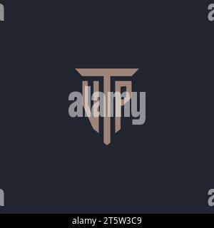 VP initial logo monogram with pillar icon design vector Stock Vector