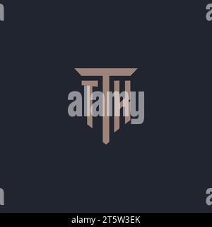 TK initial logo monogram with pillar icon design vector Stock Vector