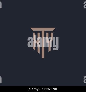 XY initial logo monogram with pillar icon design vector Stock Vector