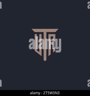 UF initial logo monogram with pillar icon design vector Stock Vector