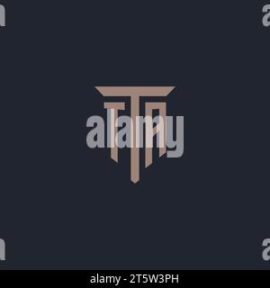 TA initial logo monogram with pillar icon design vector Stock Vector
