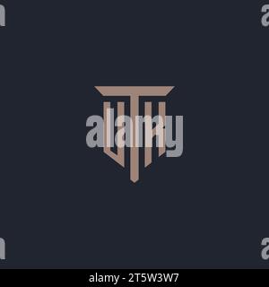 UK initial logo monogram with pillar icon design vector Stock Vector