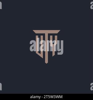 UY initial monogram logo design with pentagon shape style design ideas ...