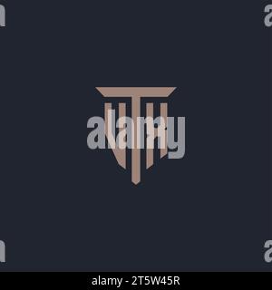 VX initial logo monogram with pillar icon design vector Stock Vector