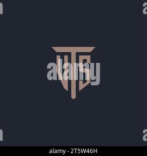 VS initial logo monogram with pillar icon design vector Stock Vector
