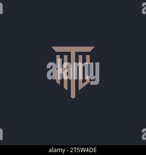 XL initial logo monogram with pillar icon design vector Stock Vector