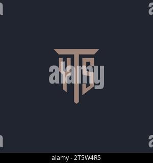 YS initial logo monogram with pillar icon design vector Stock Vector