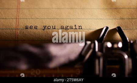 English vocabulary written on an old typewriter. Stock Photo