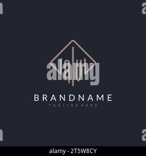 AV initial logo with curved rectangle style design ideas Stock Vector