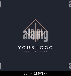 BB initial logo with curved rectangle style design ideas Stock Vector